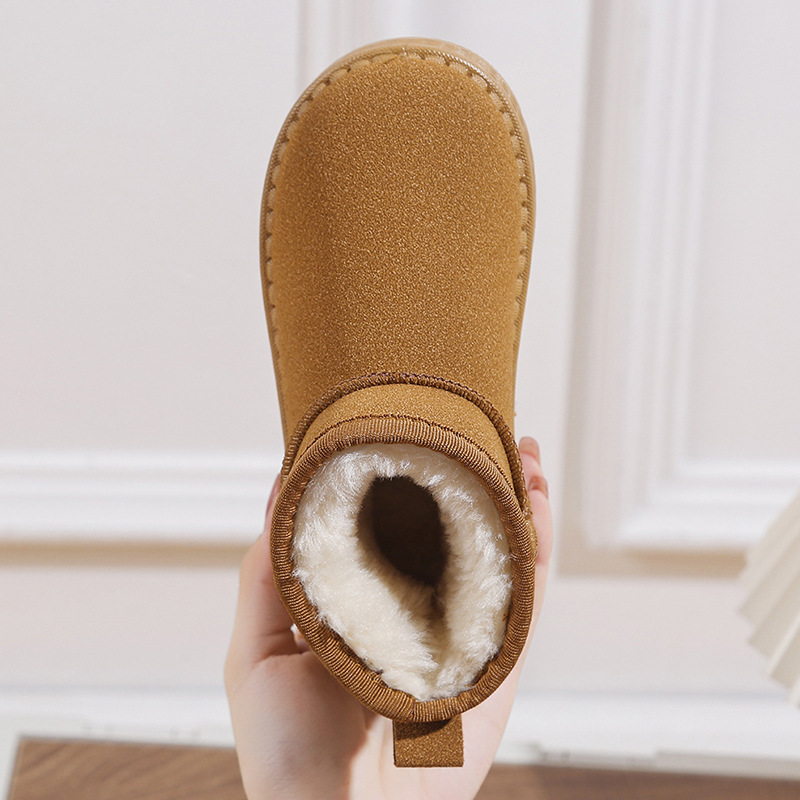 Botas de neve infantis para mulheres no outono e inverno de 2023, novo calor espesso e pelúcia para meninos de oito ou nove anos,_voghion.com