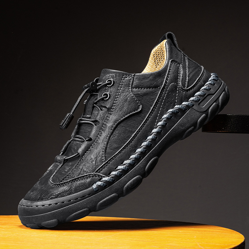 Plus-Size Autumn And Winter Genuine Leather Breathable Loafers Casual Men's Leather Shoes Trendy Goodyear Handmade Men's_vogvips.com