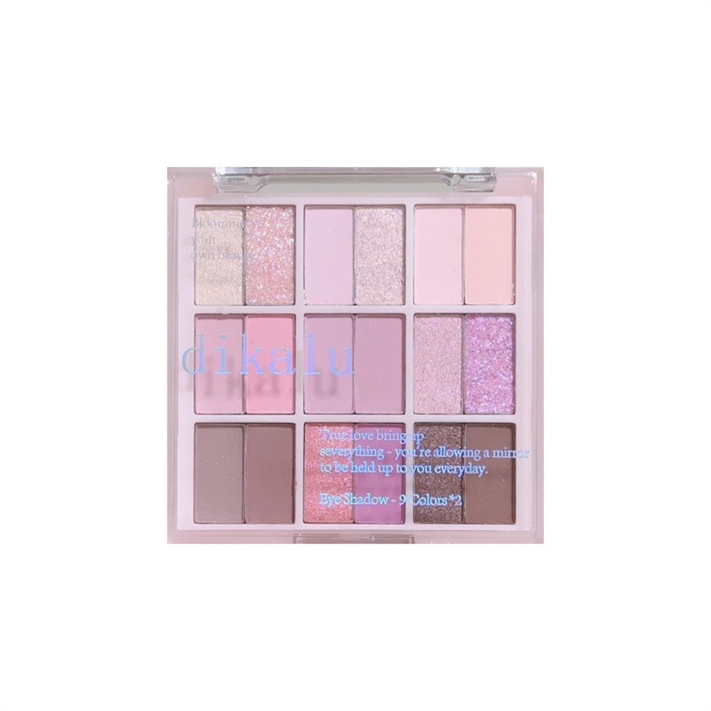Disco DIKALU 18 colores paleta de sombras de ojos Jiugongge batido de fresa Summer Coral Sweetheart Garden Blue Pink Jumping Color