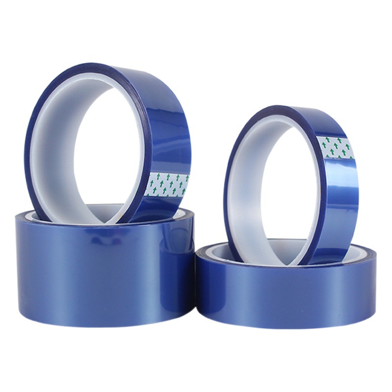 Venta al por mayor de fábrica de cinta azul de alta temperatura para pet placa de circuito de PCB galvanoplastia sin costuras pintura para hornear película protectora de enmascaramiento