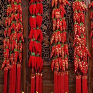 New chili string festive wedding holiday decoration housewarming house living room wall pendant decoration wholesale