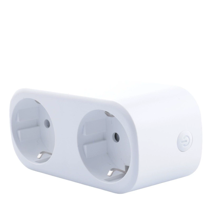 Умный беспроводной Wi-Fi выключатель с таймером, двойной розеткой (стандарт ЕС), дистанционным управлением и голосовым управлением (совместимость с Alexa)