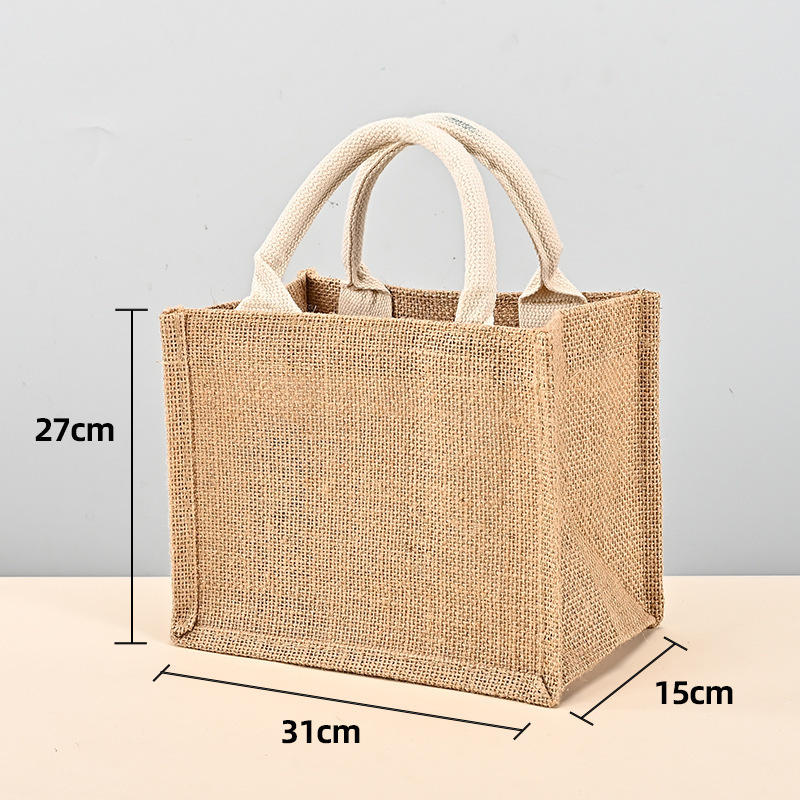 スポットリネンハンドバッグカスタムリネン無印良品バッグプリントパターンハイエンドギフトジュートバッグdiy|undefined