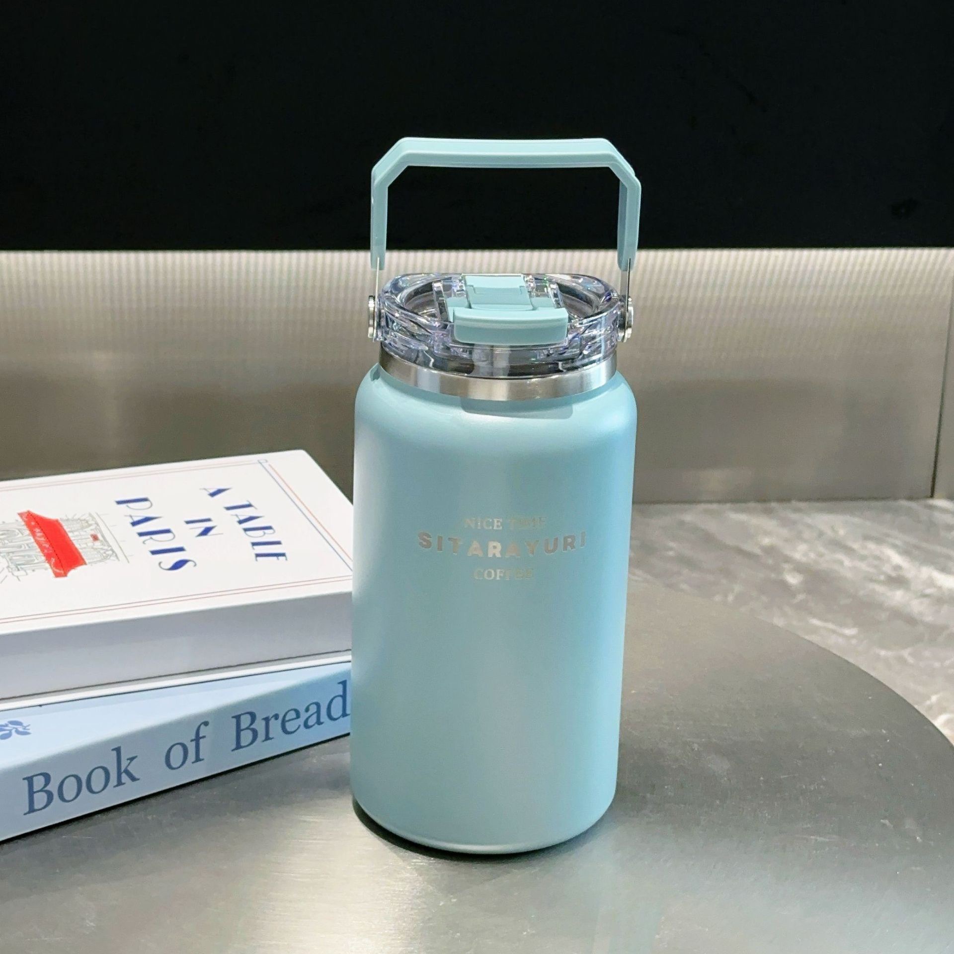 SITARAYURI Taza de hielo de gran capacidad de paja Taza de aislamiento de calor portátil de viaje al aire libre Taza de bebidas dobles