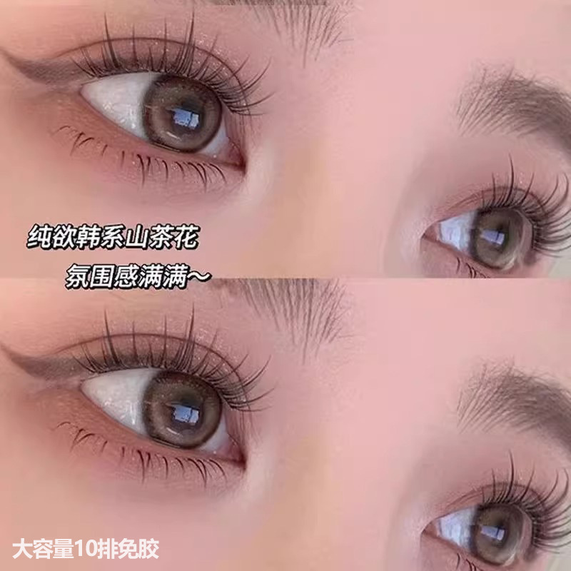 Fábrica de pestañas de espilla de trigo doble punta al por mayor pestañas falsas duras flores de sol naturales densas cómic pestañas sin cola