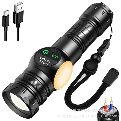 High-Power Charging Outdoor Mountaineering – UV fənərlər - white-laser-flashlight-round-side-light-bare-light