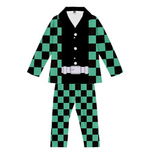 跨境童装睡衣 之刃 3D数码印长裤长衫儿童睡衣套装亲子搭配