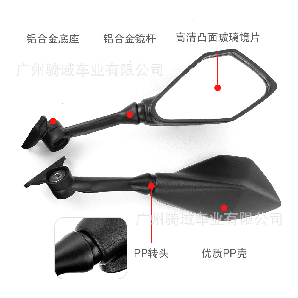 New Kawasaki Motorcycle Accessories Third-Generation Folding Reflective Mini Ninja Rearview Mirror Racing Car Modification Wholesale