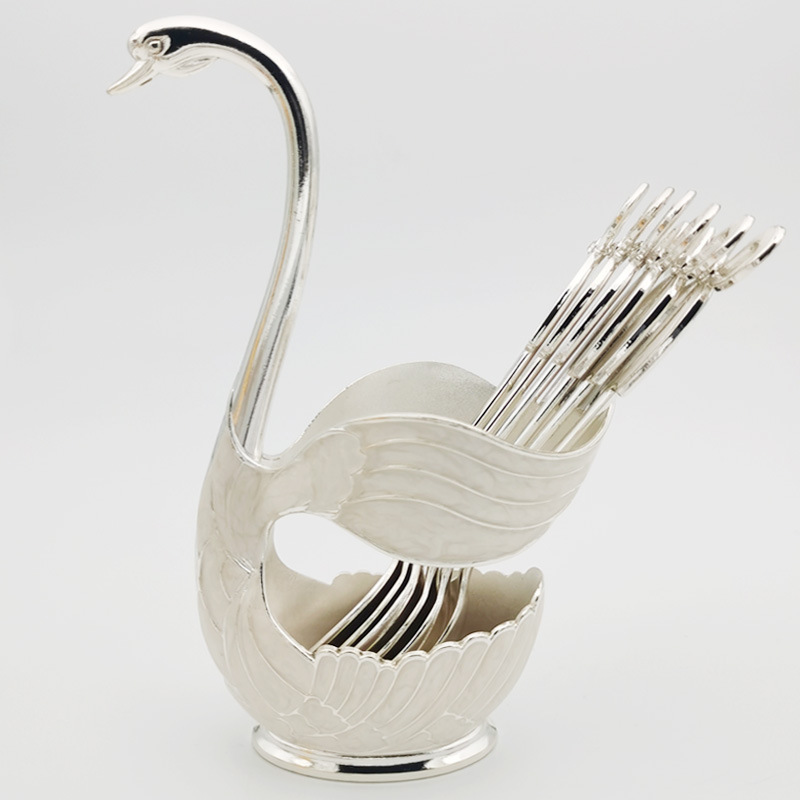 실버 화이트 큰 [숟가락 여섯 개]