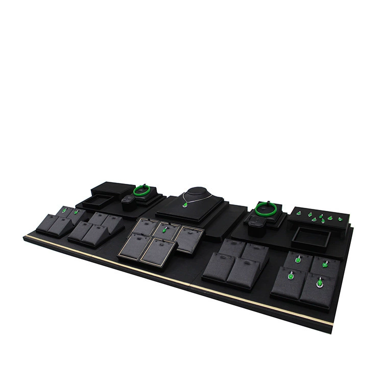 Ювелирный дисплей реквизит черный тайский шелк изумрудный нефритовый кулон кольцо ожерелье ювелирный браслет выставка Чжао Чжицянь