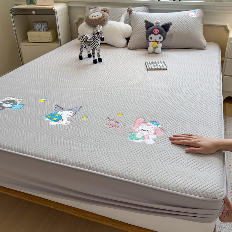 Cama de algodón de grasa tipo A una sola pieza 2025 nueva cubierta de cama a prueba de polvo de cama de tatami cubierta protectora de almohadilla