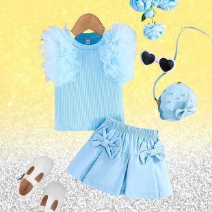 ���{ɫŮͯ�W�������º����Y����ȹ���bSweet sky blue girls