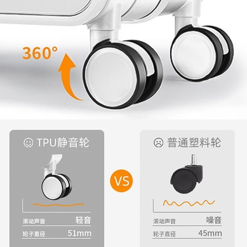 可装笔记本USB充电口多功能行李箱超轻耐磨防刮免托运20寸登机箱|undefined