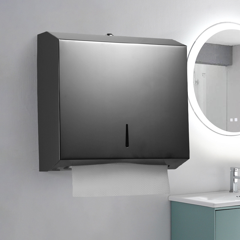 Dispensador de pañuelos cuadrado de acero inoxidable 304 para baño público
