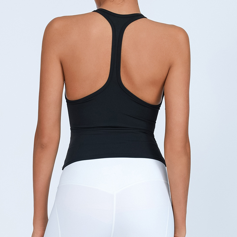 Chaleco de yoga de mujeres de comercio exterior transfronterizo ropa deportiva con cojín de pecho de alta velocidad elástica seco cruzado chaleco en I en stock