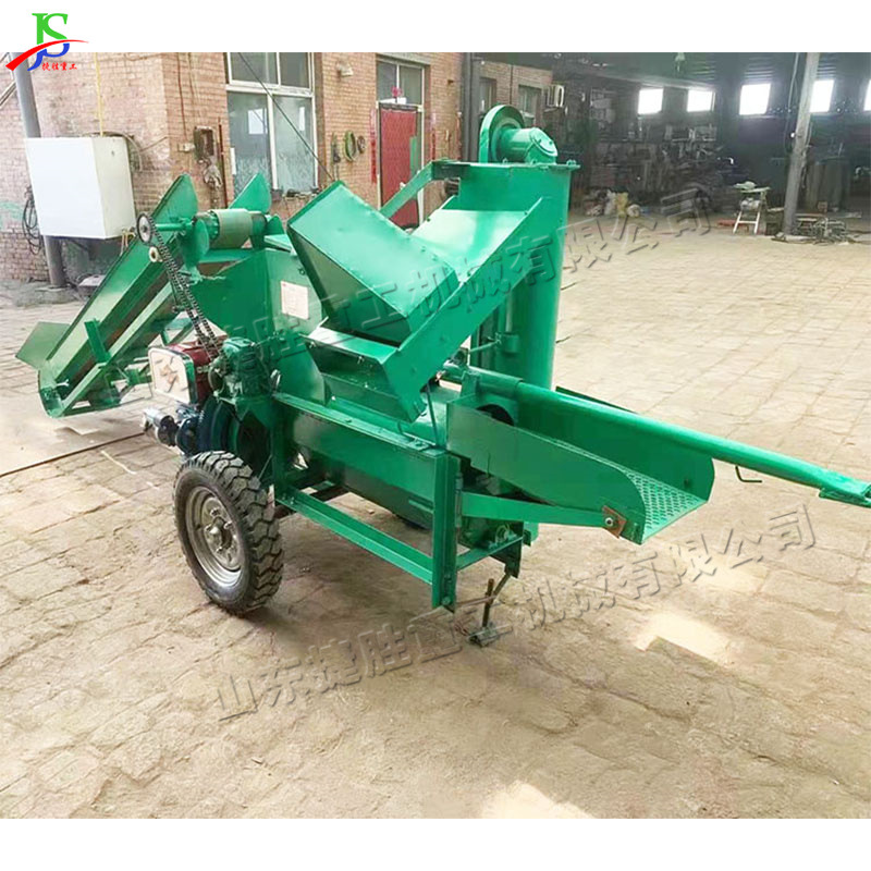 Trilladora de maíz de alimentación automática, equipo de trilla de cinta transportadora agrícola, trilladora diésel de 15 caballos de fuerza