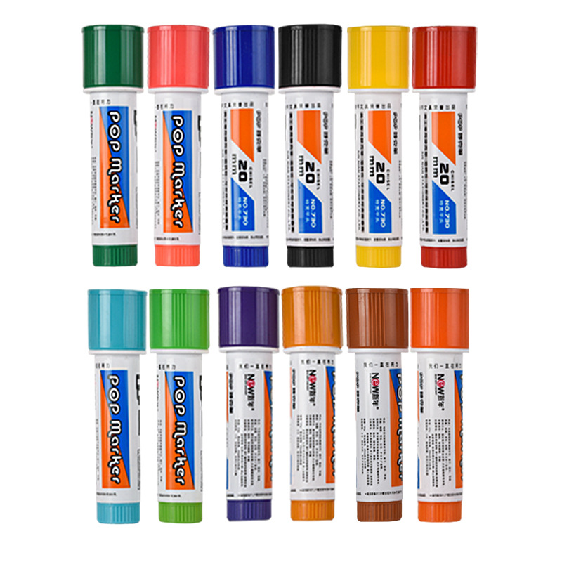 POP pluma Juke pluma de publicidad de la pluma de 12 colores de tinta-Adición de la pluma del cartel 30MM marcador de grasa Oficina rotulador