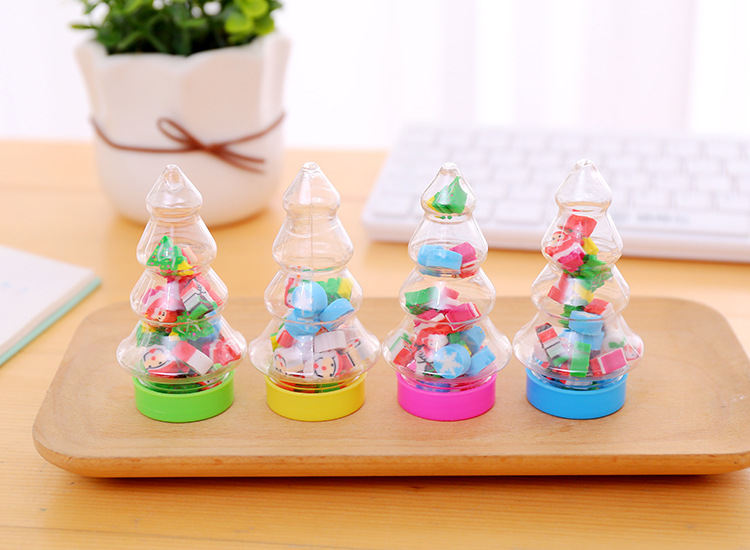 Cute Christmas Tree Shape Bottle Eraser Gift Student Stationery Wholesale display picture 1