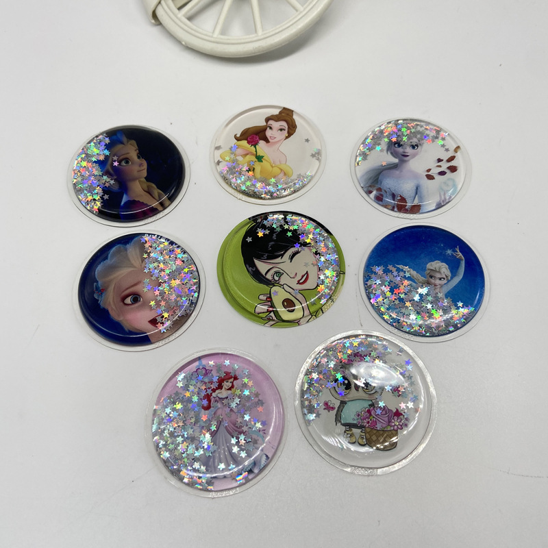 Creativo nuevo Quicksand airbag soporte Glitter líquido dibujos animados plegable teléfono móvil soporte PVC dibujos animados bolsa de aceite