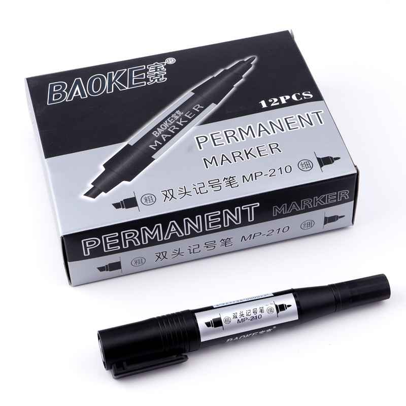 Baoke Large Double-Headed Marker Pen Mp210 Marker Pen Bold Oil-Based Pen Waterproof Large-Head Pen Wholesale Marker Pen