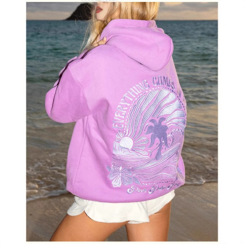 Best-selling professional embroidery DING Z European code hoodie with dropped shoulders and hood embroidery hoodie