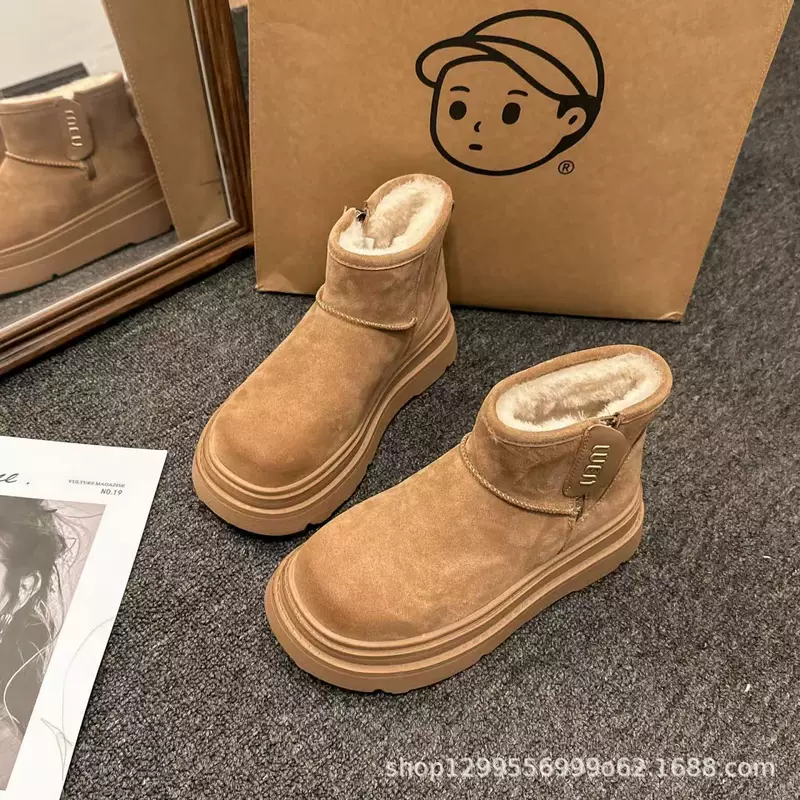 Winter low platform boots, warm low ankle boots, platform sole, sizes 35–40