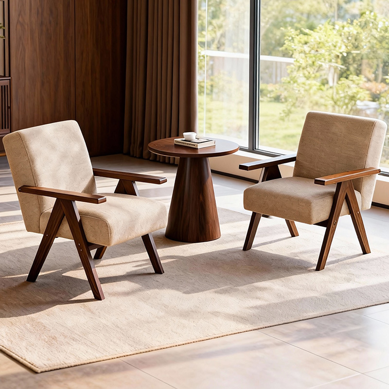 Balcony Leisure Table and Chair Set, One Table and Two Chairs, Three-Piece Set, Small Single Sofa Chair, Lazy Chair, Suitable for Guesthouses and Hotels