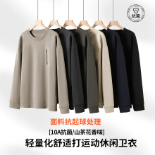 鸟家同款男士高级感圆领长袖卫衣秋季简约潮男休闲上衣定制印logo
