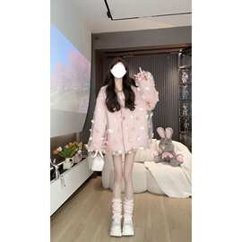 重工立体花朵西装外套女春秋季新款休闲高级感女装上衣时尚西服