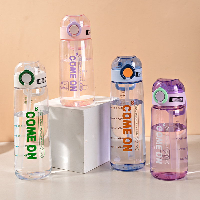 6103 grande 800ml deportes al aire libre botella de agua al por mayor igual que 24 nuevo plástico estudiante paja taza de agua