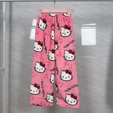 男童女童卡通法兰绒睡裤宝宝秋冬新款法兰绒加厚保暖居家童装裤子