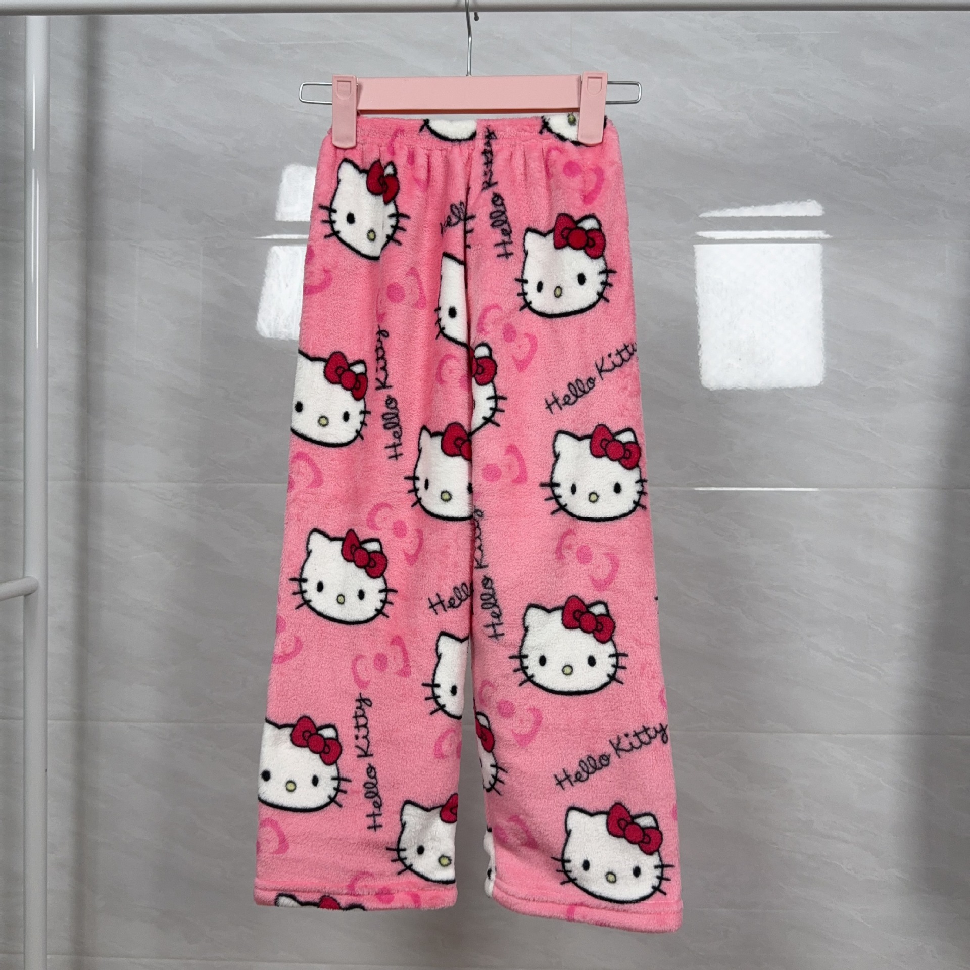 男童女童卡通法兰绒睡裤宝宝秋冬新款法兰绒加厚保暖居家童装裤子