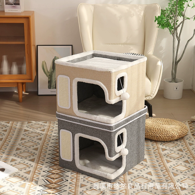 Трансграничное гнездо для кошек полузакрытое оборудование для животных зимой тепло толстый кошачий дом с кошачьим захватом Четыре сезона универсальный кошачий дом