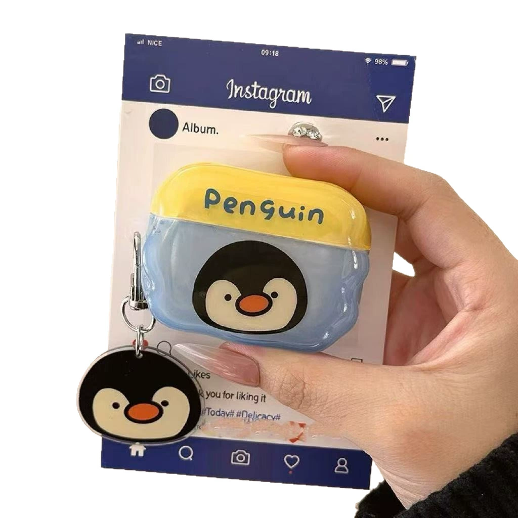 Защитный чехол для наушников Penguin little penguin anti-fall headphone shell airpods2 airpodspro3 suitable for airpods4 protective case