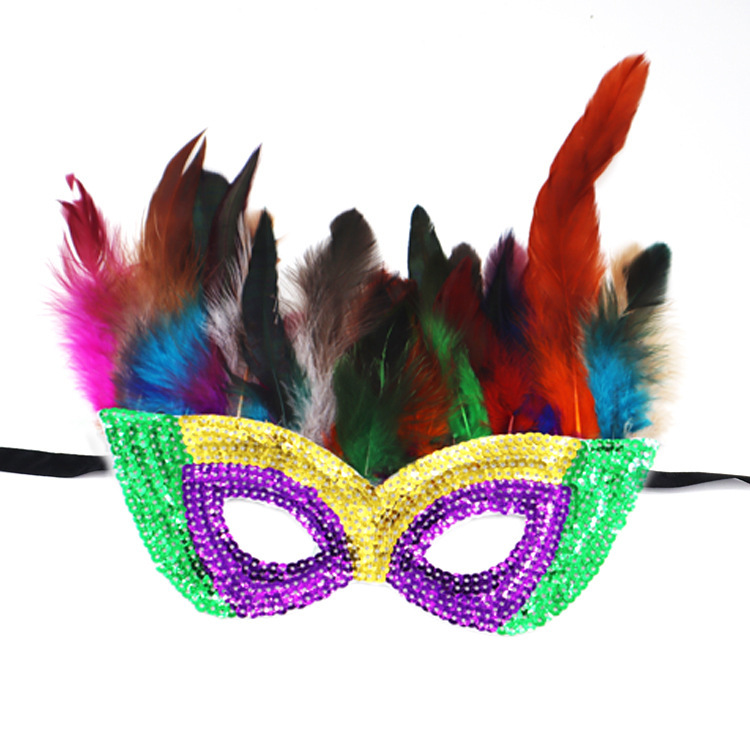 Carnaval europeo y americano Mardi Gras máscaras doradas morada-verde - sequela máscaras de fiesta bar transfronterizas
