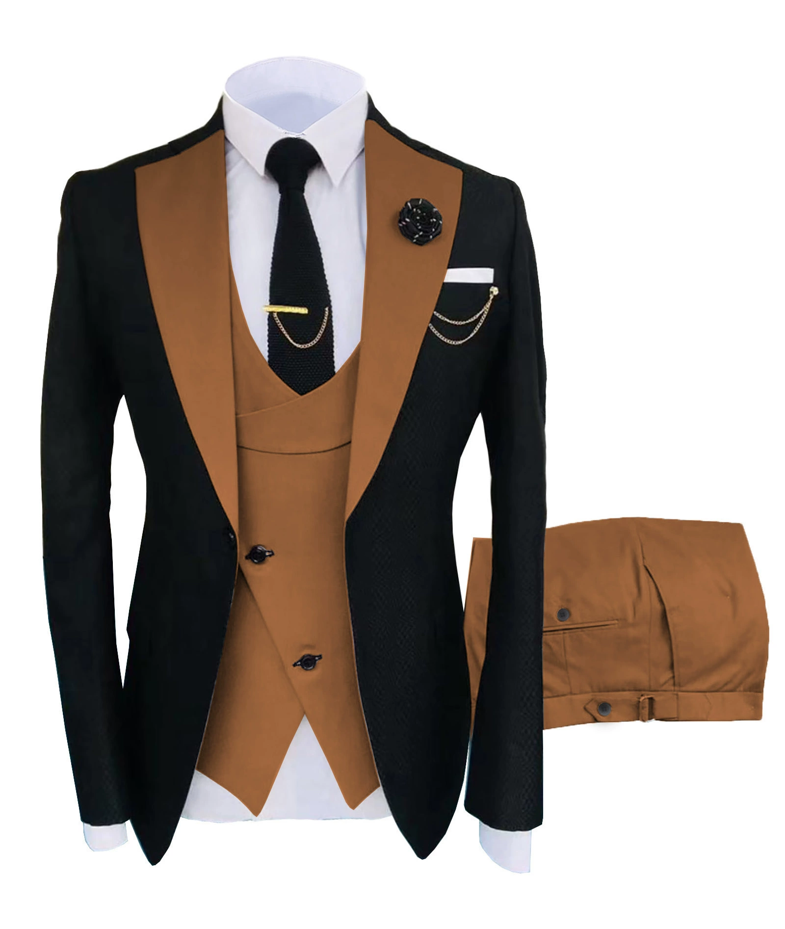 Классический костюм куртка, свадебное платье, жилет, брюки, набор, slim fit