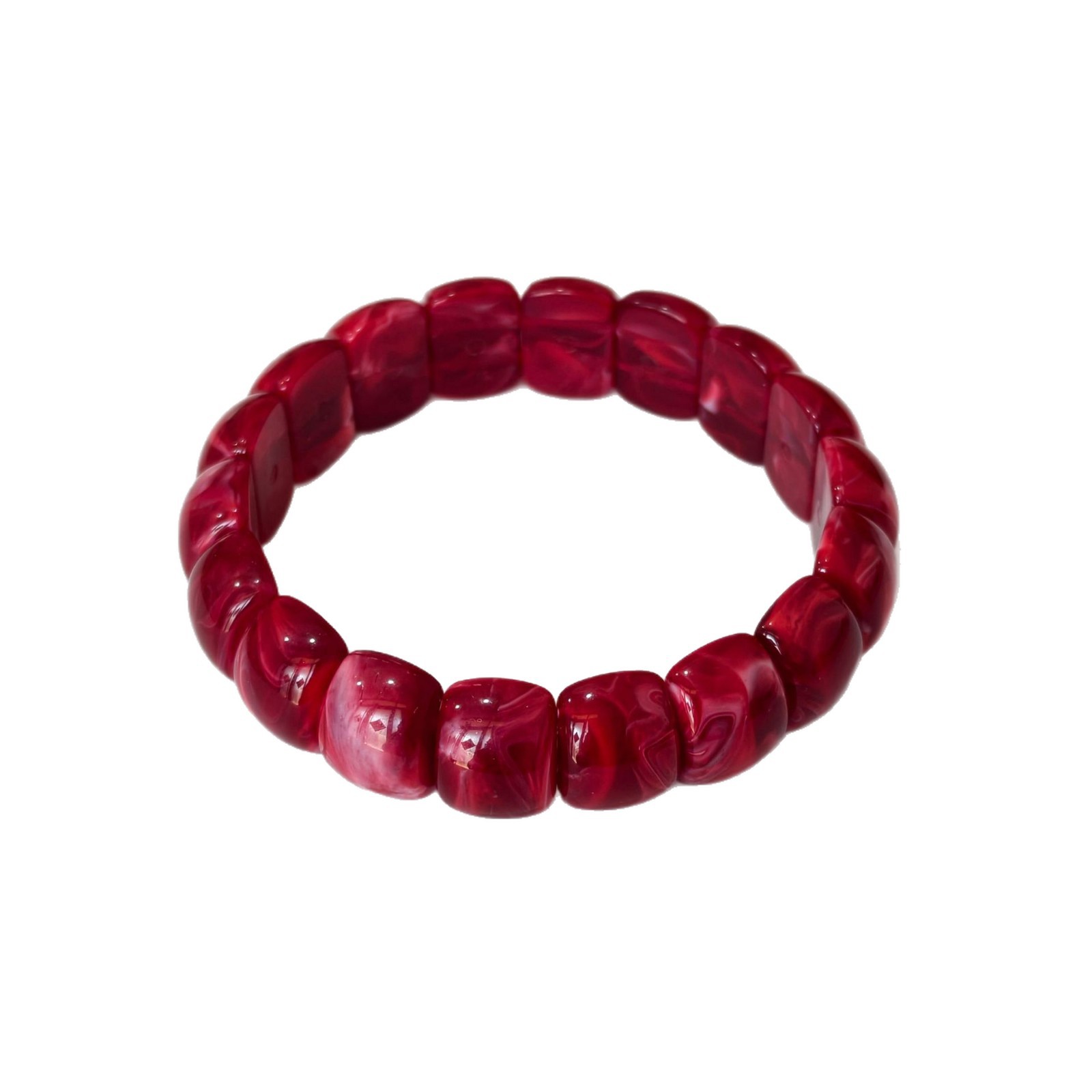 Cross-border retro dopamina acrílico pulsera elástica personalidad oval cuentas accesorios de diseño pulsera sensación