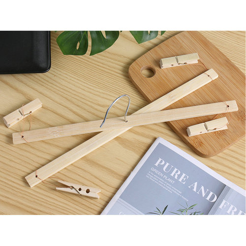 Bamboo foldable 4-head clothes rack, versatile drying rack, bamboo foldable drying clips for socks, underwear, and more