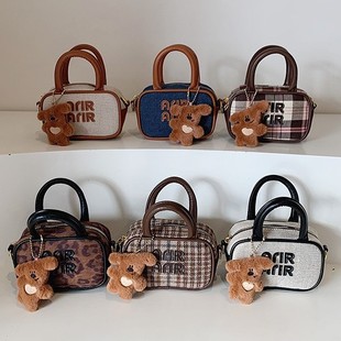Children's Bag Design Large Capacity Handbag Autumn and Winter New Vintage Maillard Crossbody Bag Girl's Bag