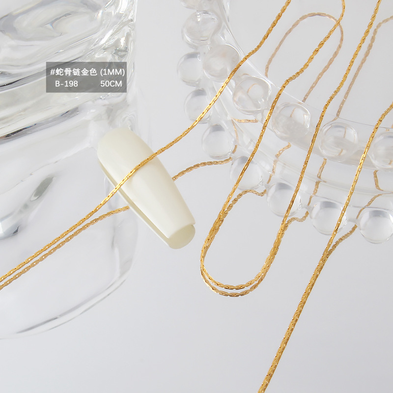 골드 1.0mm 뱀뼈 체인 [약 50cm]