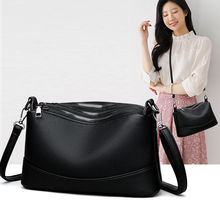 跨境高级感包包女2024新款软皮多层拉链轻奢简约大容量单肩斜挎包