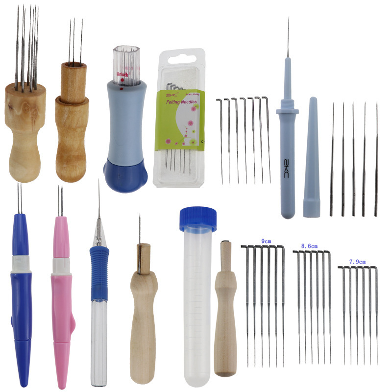 SKC interchangeable head poking needle set wool felt poking needle tool plastic handle wool felt needle sweater Needle Needle