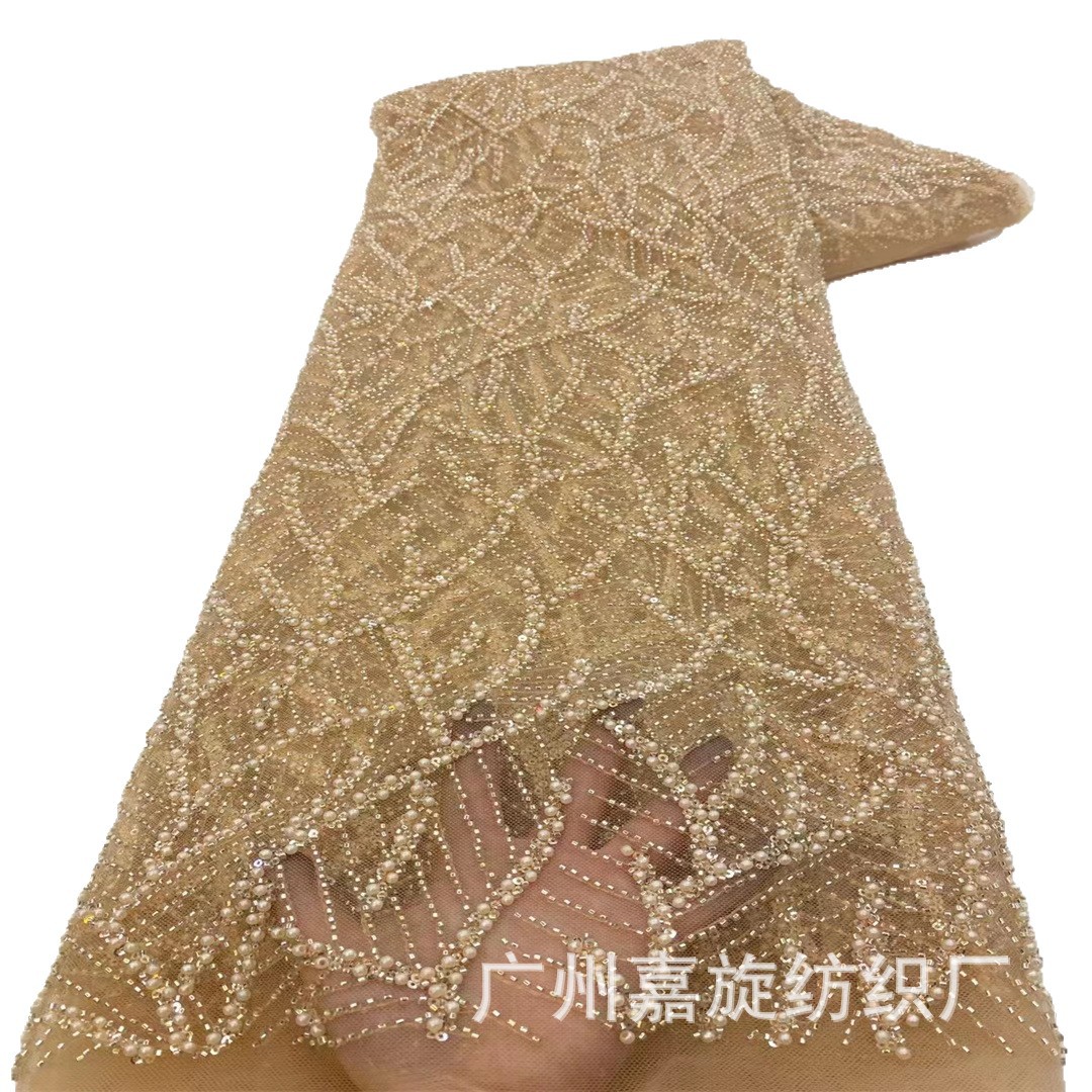 2023 nuevo patrón al azar burbuja cuentas de lentejuelas tubo bordado tela vestido boda diseñador ropa las mujeres JX3775
