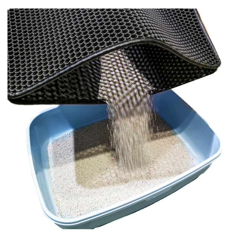 Cojín de arena de gato transfronterizo para evitar la salida de arena de gato, cojín de arena de doble capa de filtración super grande, cojín de control de arena mayorista