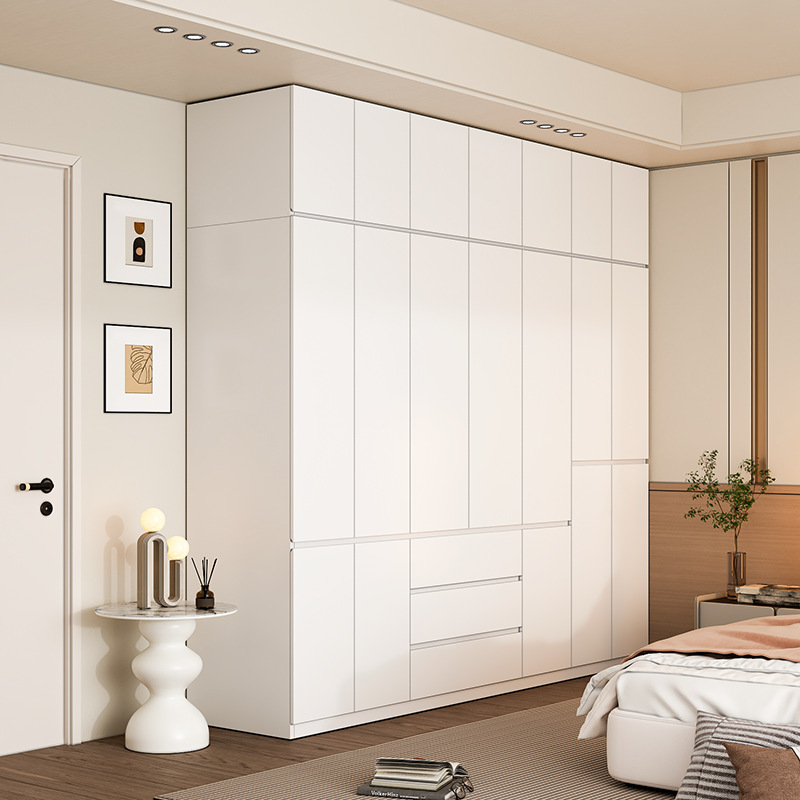 Yan En Home New Metal Steel Wardrobe Bedroom Combination Cabinet Storage with Drawers Simple Large Capacity Closet
