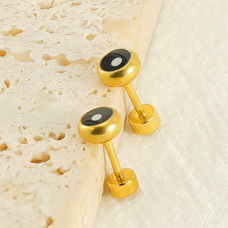 Pendientes pequeños de acero inoxidable, éxito de ventas en Amazon, para mujer, modernos y sencillos, redondos, con baño de oro de 18k, venta al por mayor