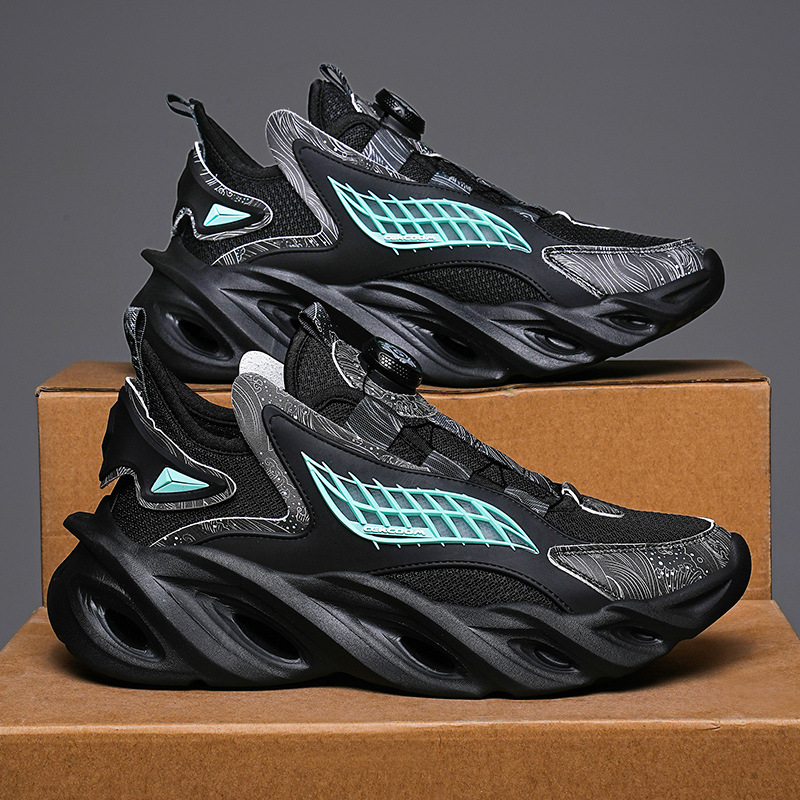 Customized Men's Summer Sneakers With Rotating Buckle, Blade Mesh Running Casual Fashion Student Sh, Trendy Couple_voghion.com