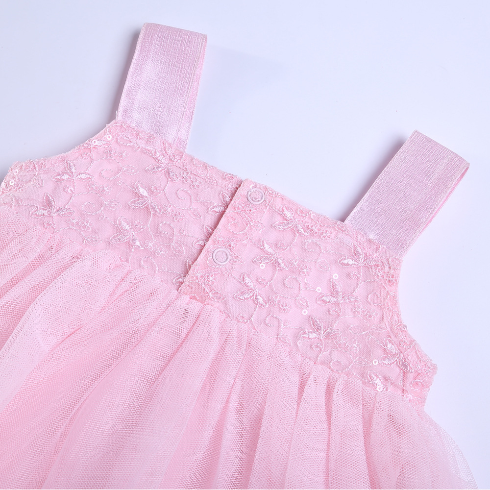 新款吊带儿童裙子夏季蝴蝶结裙子女童甜美婴儿连体衣夏季现货批发