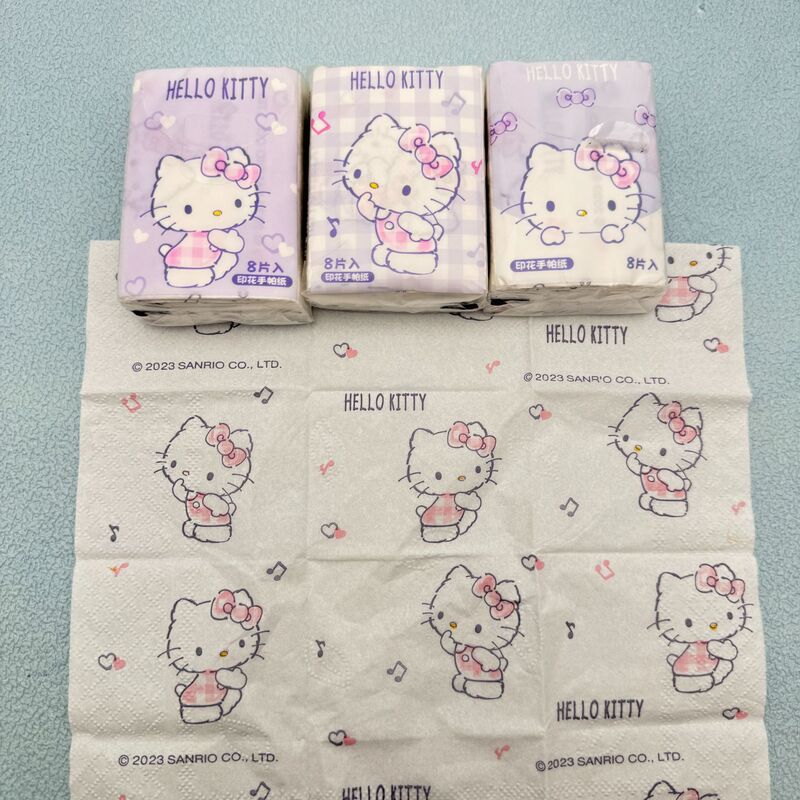 Cat Printed Paper Towels, Portable Small Packs of Facial Tissues, High-Looking Hello Kitty Toilet Paper, Colorfulful Napkins, Prizes Cat Printed Paper Towels, Portable Small Packs of Facial Tissues, High-Looking Hello Kitty Toilet Paper, Colorfulful Napkins, Prizes
