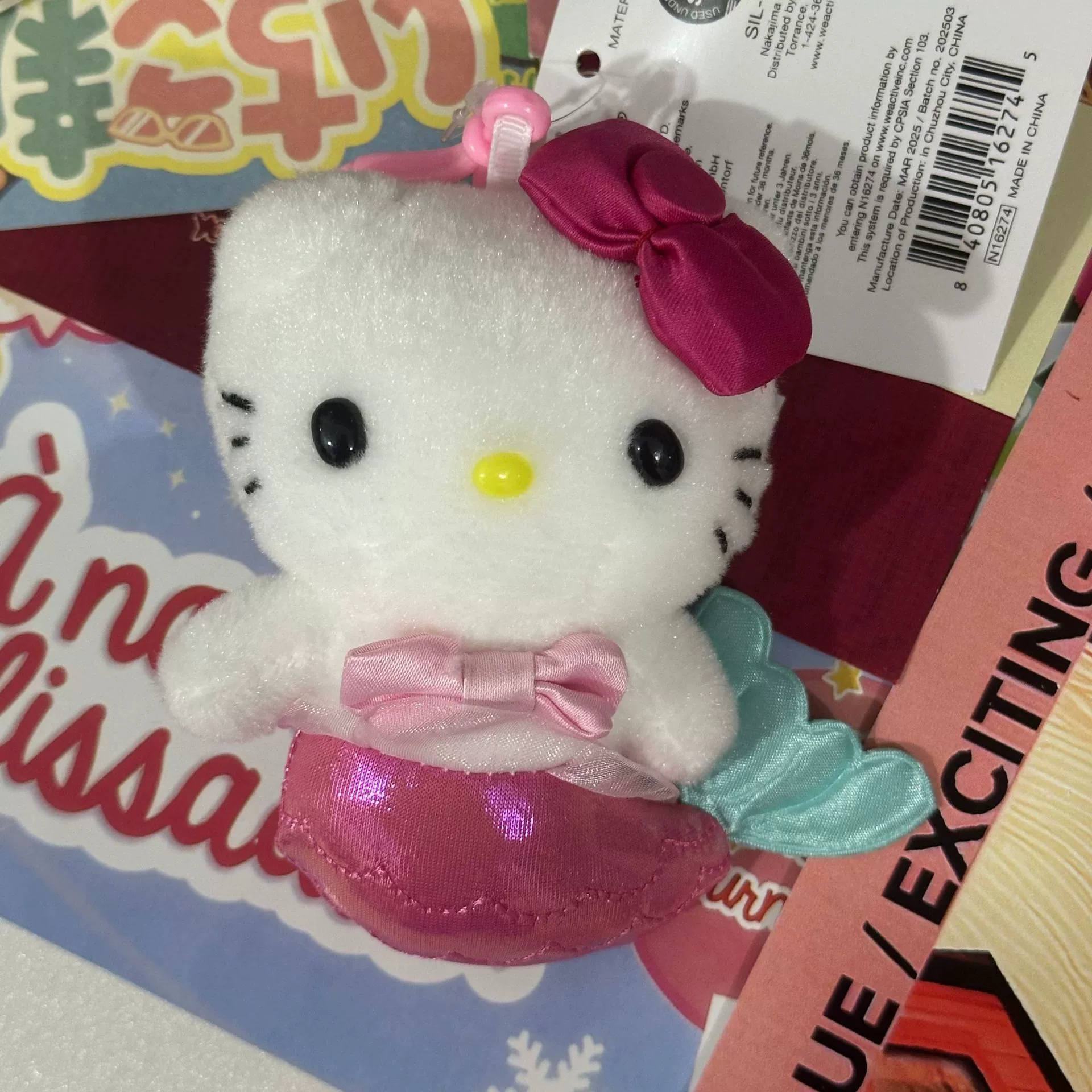 Плюшевый брелок-подвеска Hello Kitty, милый кукольный брелок для сумки, 11 см, легкий и прочный